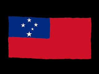 Image showing Handdrawn flag of Samoa