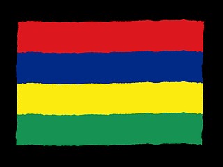 Image showing Handdrawn flag of Mauritius