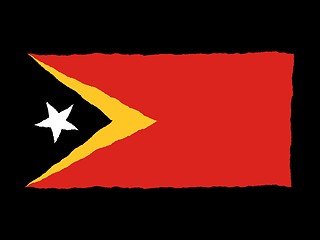 Image showing Handdrawn flag of East Timor