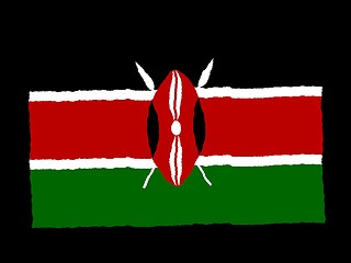 Image showing Handdrawn flag of Kenya