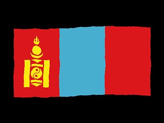 Image showing Handdrawn flag of Mongolia