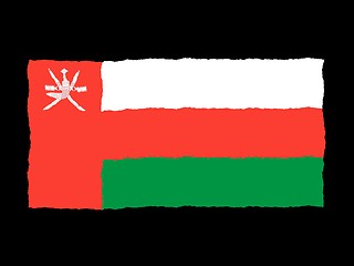 Image showing Handdrawn flag of Oman