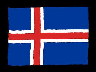 Image showing Handdrawn flag of Iceland