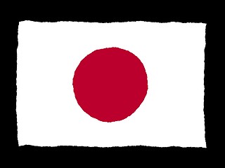 Image showing Handdrawn flag of Japan