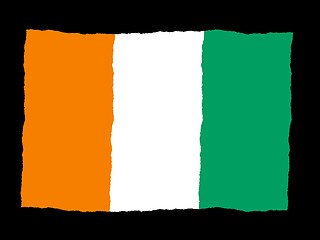 Image showing Handdrawn flag of Cote Ivoire