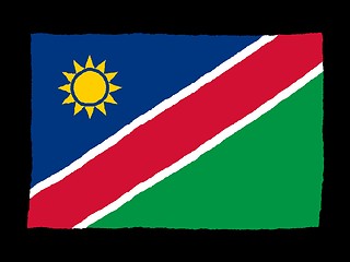Image showing Handdrawn flag of Namibia