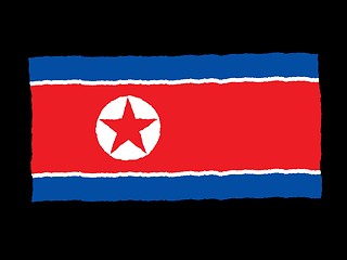 Image showing Handdrawn flag of North Korea