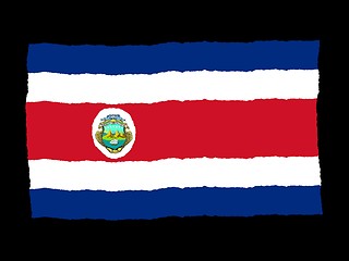 Image showing Handdrawn flag of Costa Rica