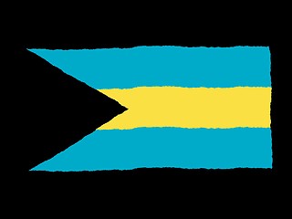 Image showing Handdrawn flag of Bahamas