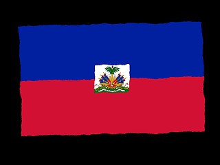 Image showing Handdrawn flag of Haiti