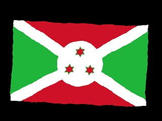 Image showing Handdrawn flag of Burundi