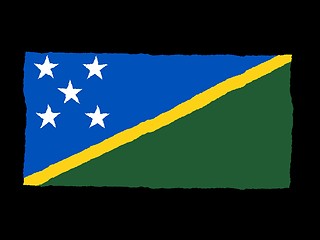 Image showing Handdrawn flag of Solomon Islands