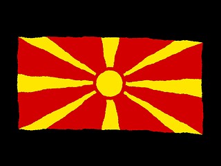 Image showing Handdrawn flag of Macedonia