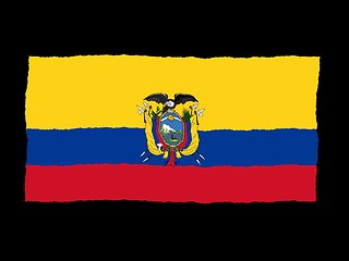 Image showing Handdrawn flag of Ecuador