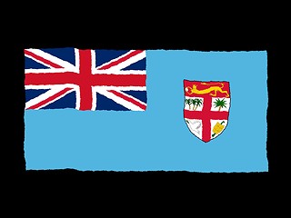 Image showing Handdrawn flag of Fiji