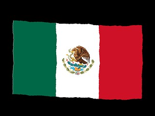 Image showing Handdrawn flag of Mexico