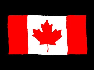 Image showing Handdrawn flag of Canada