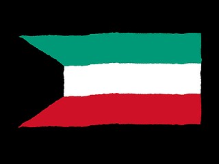 Image showing Handdrawn flag of Kuwait