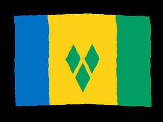 Image showing Handdrawn flag of Saint Vincent and Grenadines