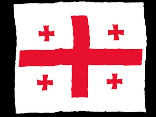 Image showing Handdrawn flag of Georgia