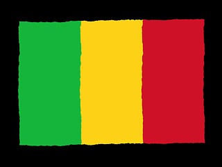 Image showing Handdrawn flag of Mali