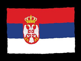 Image showing Handdrawn flag of Serbia