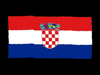 Image showing Handdrawn flag of Croatia