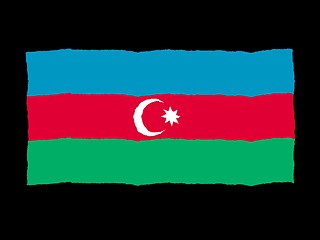 Image showing Handdrawn flag of Azerbaijan