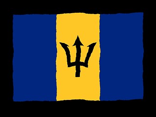 Image showing Handdrawn flag of Barbados