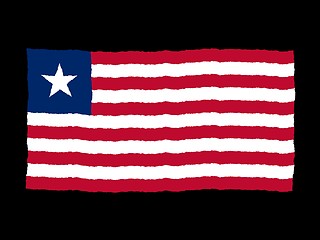 Image showing Handdrawn flag of Liberia