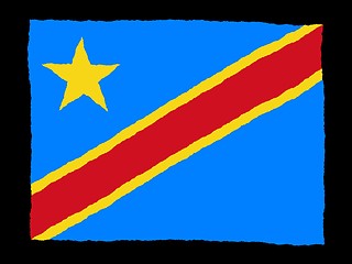 Image showing Handdrawn flag of Democratic Republic Congo