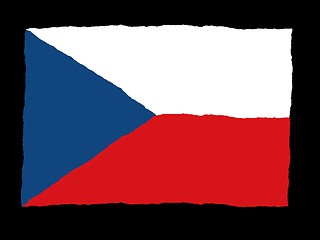 Image showing Handdrawn flag of Czech Republic