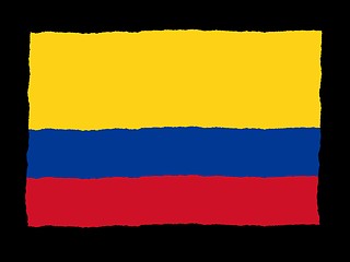 Image showing Handdrawn flag of Colombia