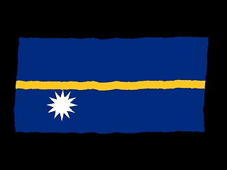 Image showing Handdrawn flag of Nauru