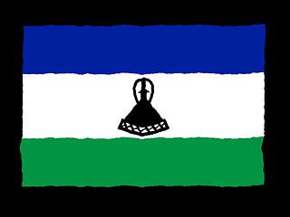Image showing Handdrawn flag of Lesotho