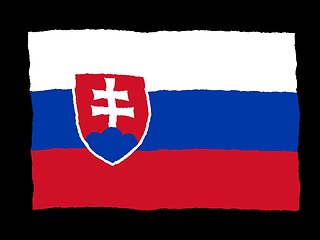 Image showing Handdrawn flag of Slovakia