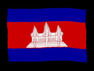 Image showing Handdrawn flag of Cambodia