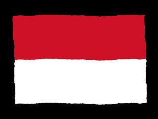 Image showing Handdrawn flag of Indonesia