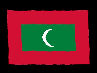 Image showing Handdrawn flag of Maldives