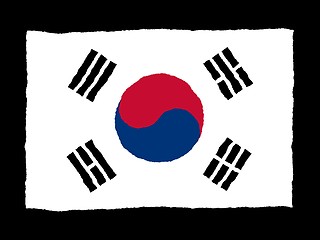 Image showing Handdrawn flag of South Korea