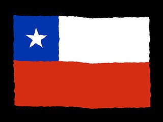 Image showing Handdrawn flag of Chile