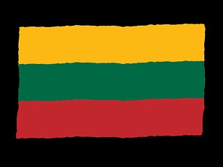 Image showing Handdrawn flag of Lithuania