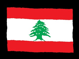 Image showing Handdrawn flag of Lebanon