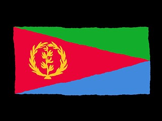 Image showing Handdrawn flag of Eritrea