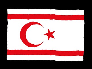 Image showing Handdrawn flag of Turkish Republic Northern Cyprus