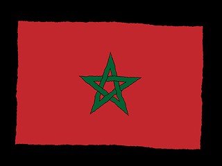 Image showing Handdrawn flag of Morocco
