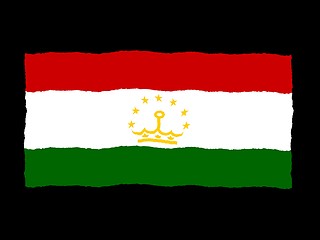 Image showing Handdrawn flag of Tajikistan