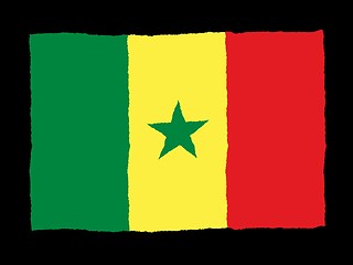 Image showing Handdrawn flag of Senegal