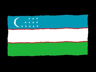 Image showing Handdrawn flag of Uzbekistan