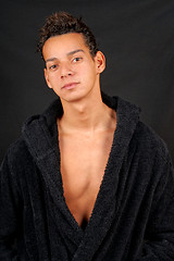 Image showing Sexy young man with bathrobe